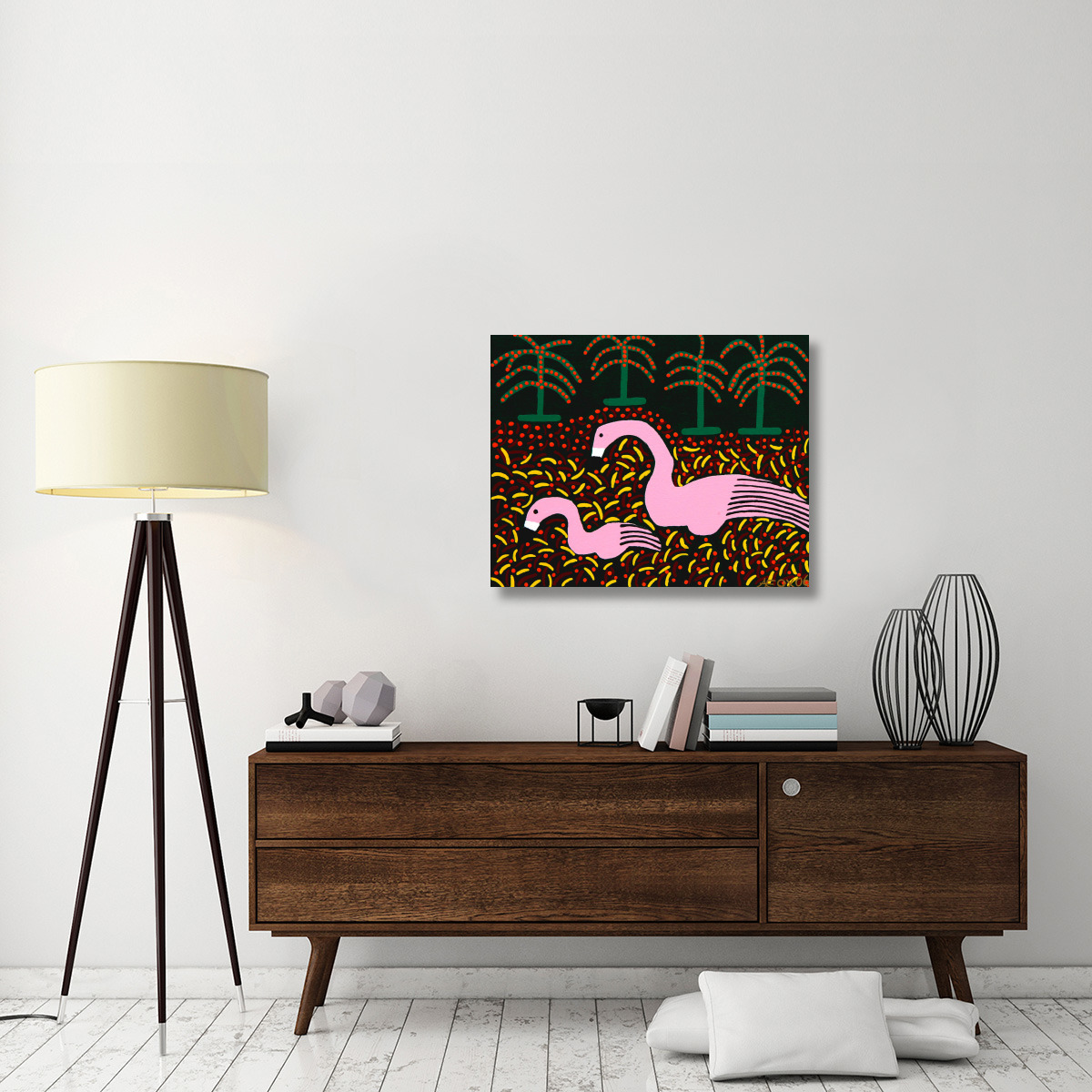 Flamingo Royale-Canvas Art-35&quotx28"