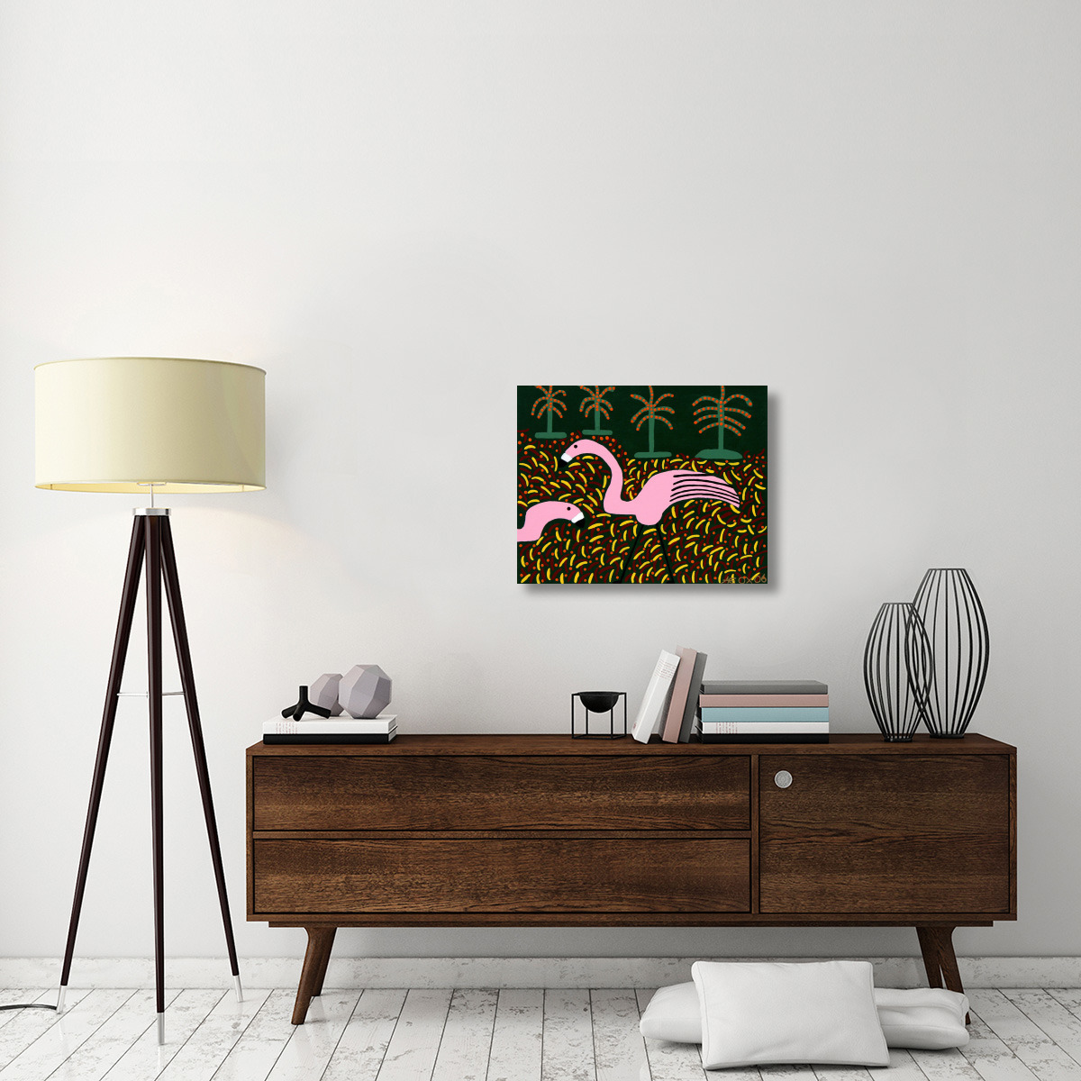 Flamingo Royale II-Canvas Art-28&quotx22"