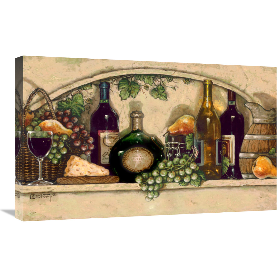 Wine, Fruit &quotN Cheese Niche Crop-Canvas Art-30&quotx18.9"