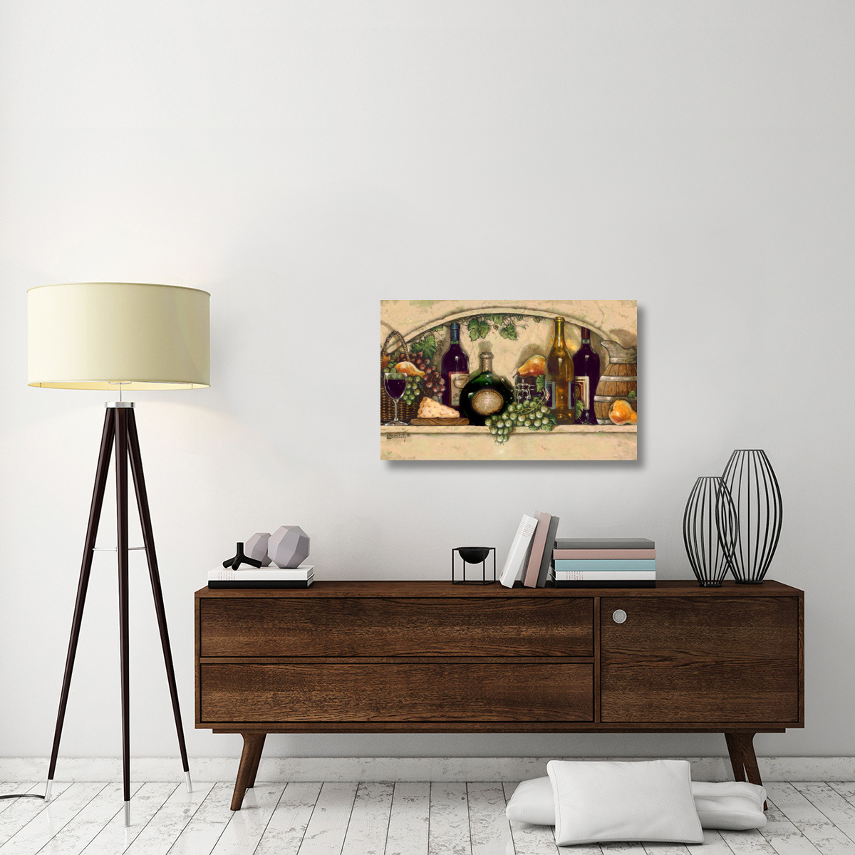 Wine, Fruit &quotN Cheese Niche Crop-Canvas Art-36&quotx22.68"