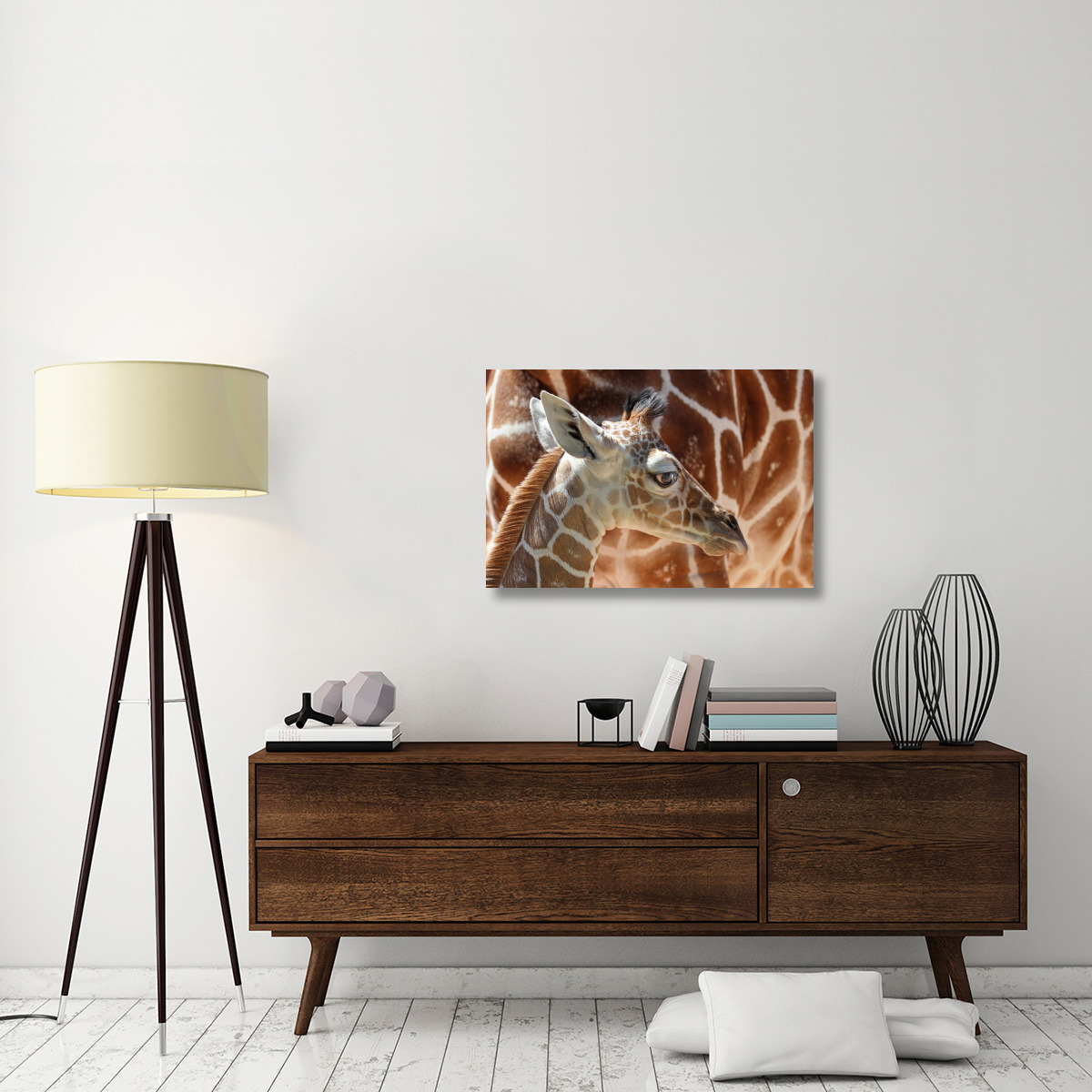 Baby Giraffe-Canvas Art-36&quotx24.12"