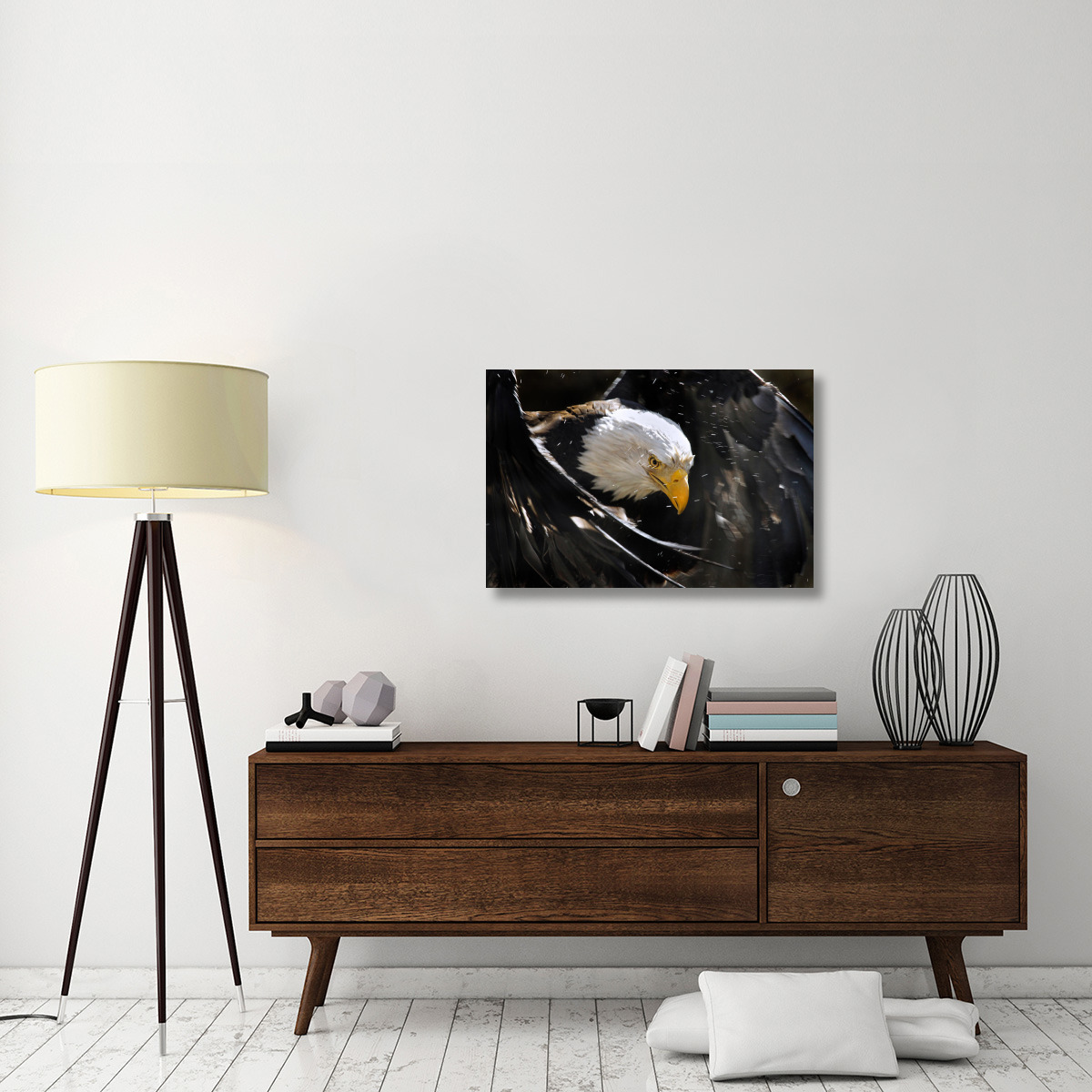 Bald Eagle Bath III-Canvas Art-36&quotx24.12"