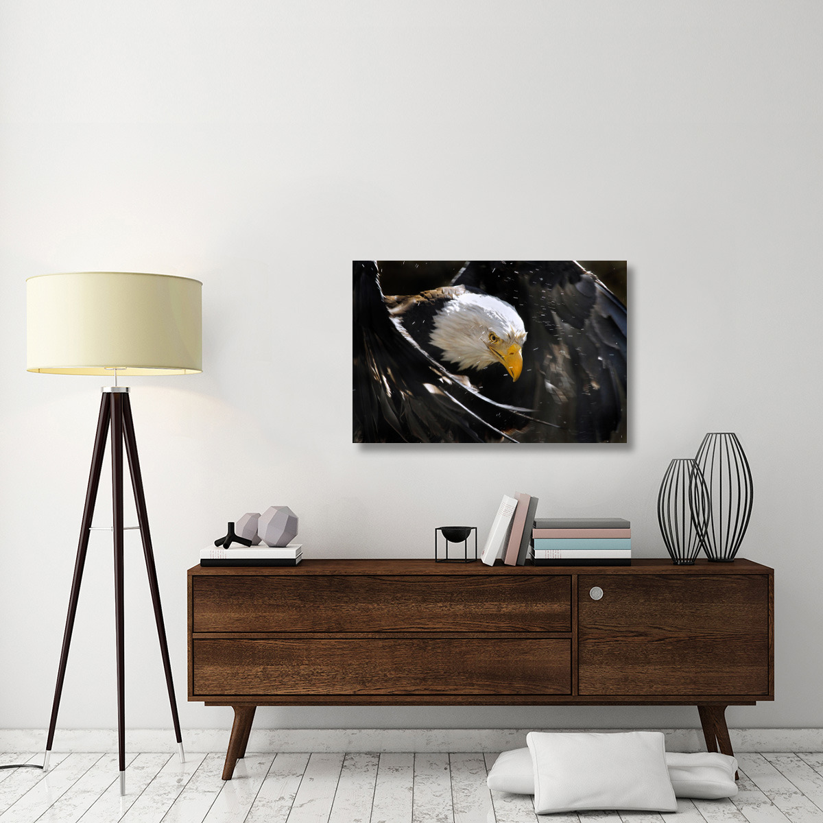 Bald Eagle Bath III-Canvas Art-40&quotx26.8"