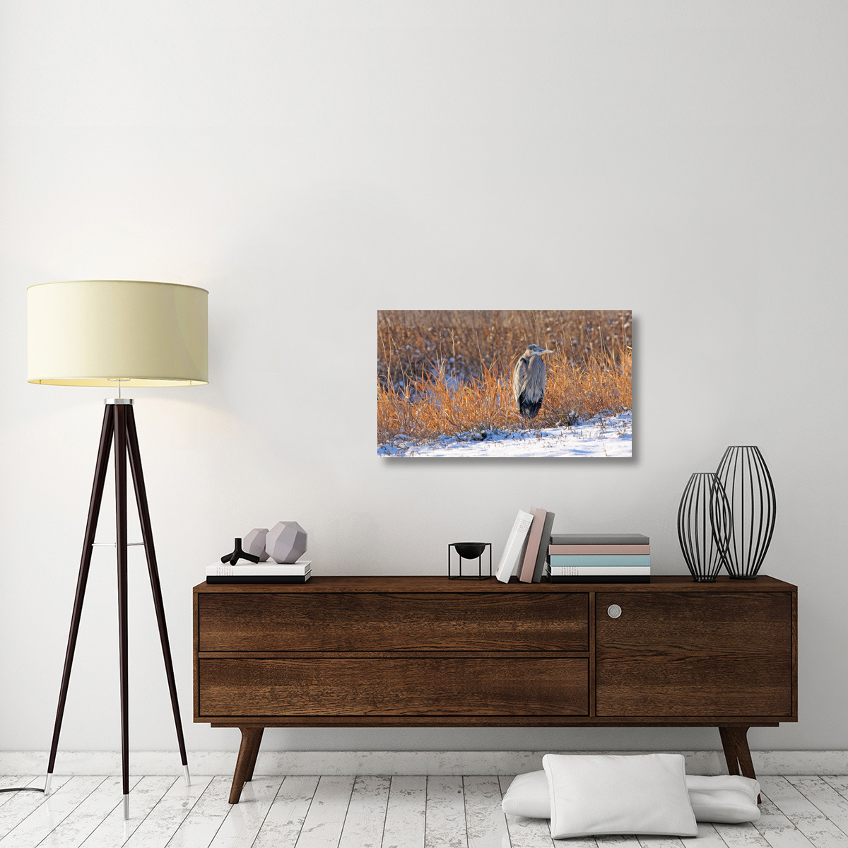 Heron in Winter II-Canvas Art-36&quotx20.88"