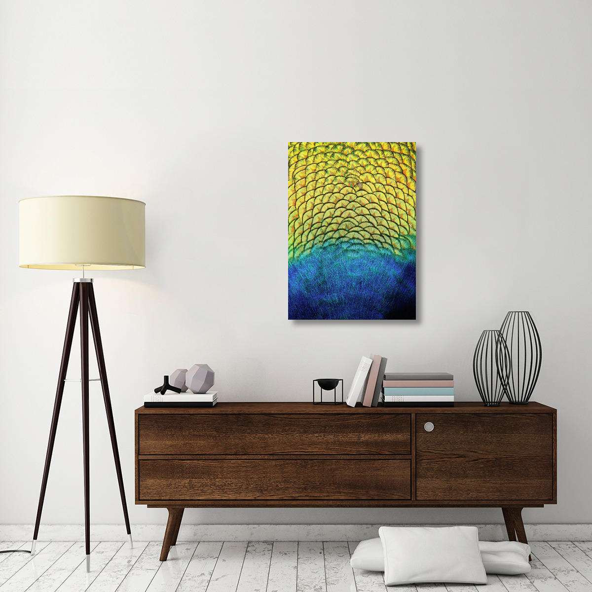 Peacock Feathers-Canvas Art-25.92&quotx36"