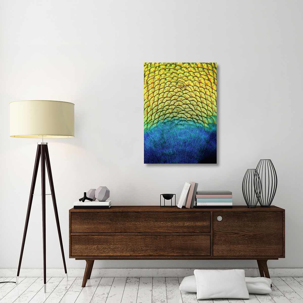 Peacock Feathers-Canvas Art-28.8&quotx40"