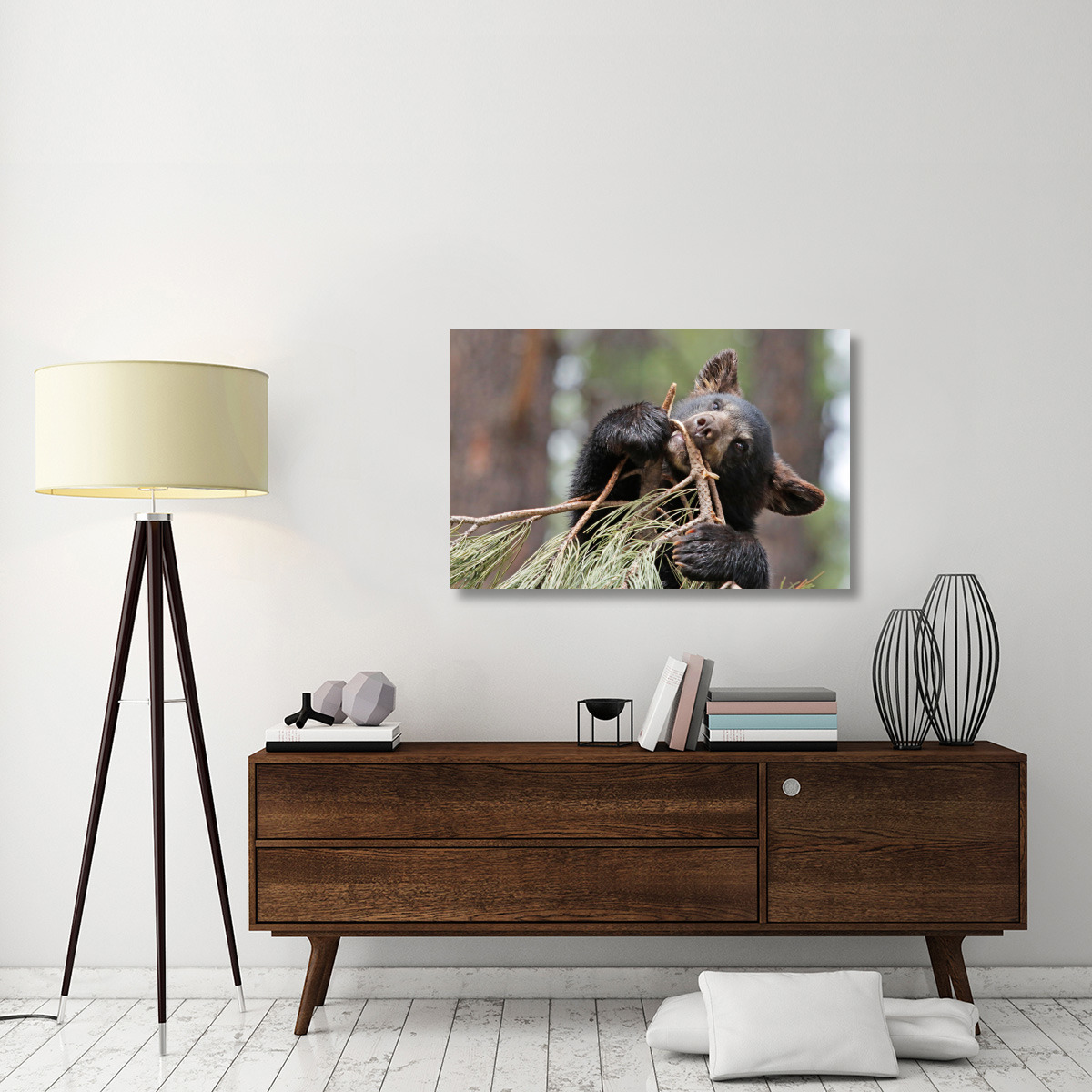 Teething Bear Cub-Canvas Art-44&quotx28.6"