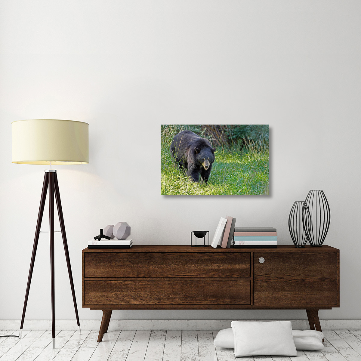 Black bear in Spring-Canvas Art-36&quotx23.4"