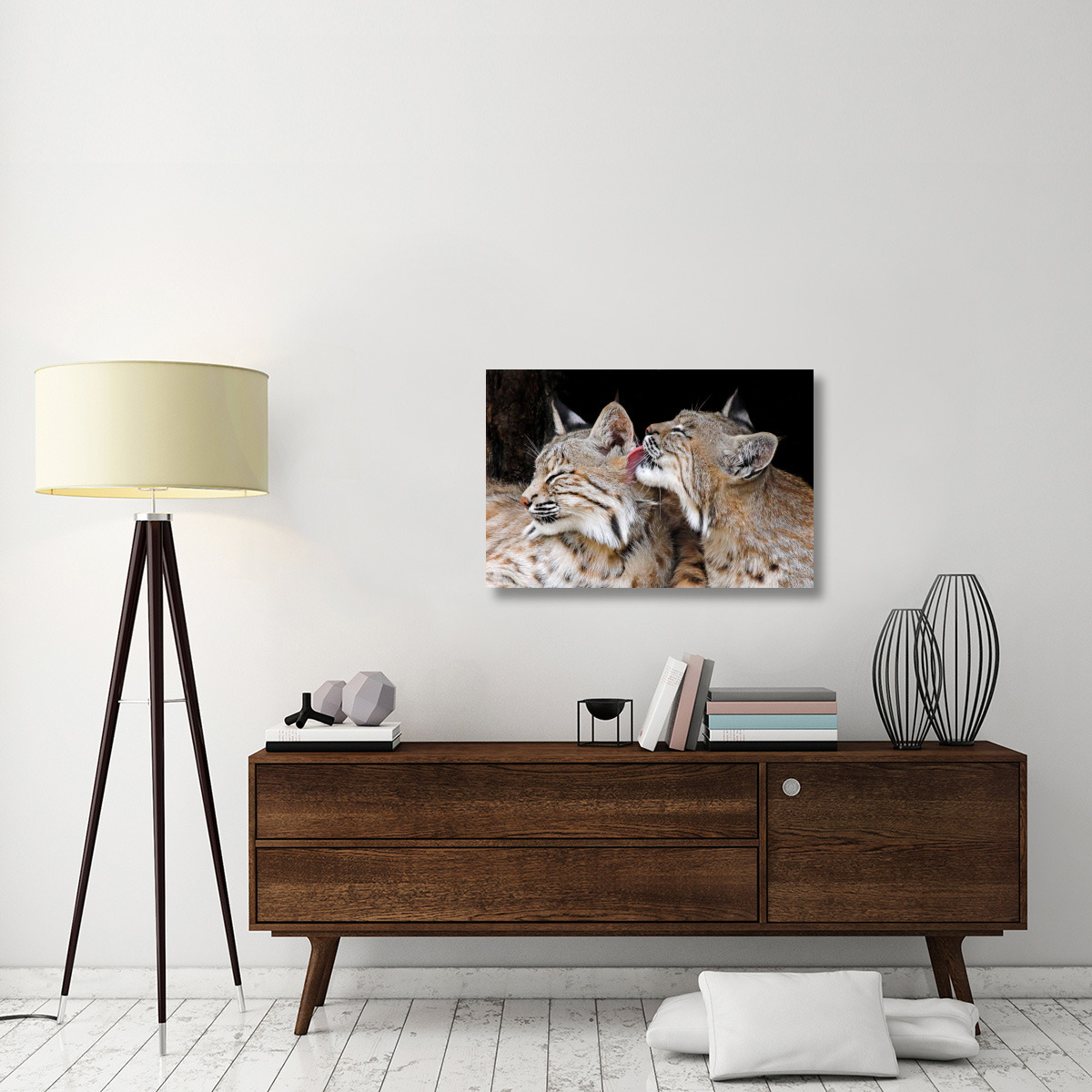 Bobcat Love-Canvas Art-36&quotx24.12"