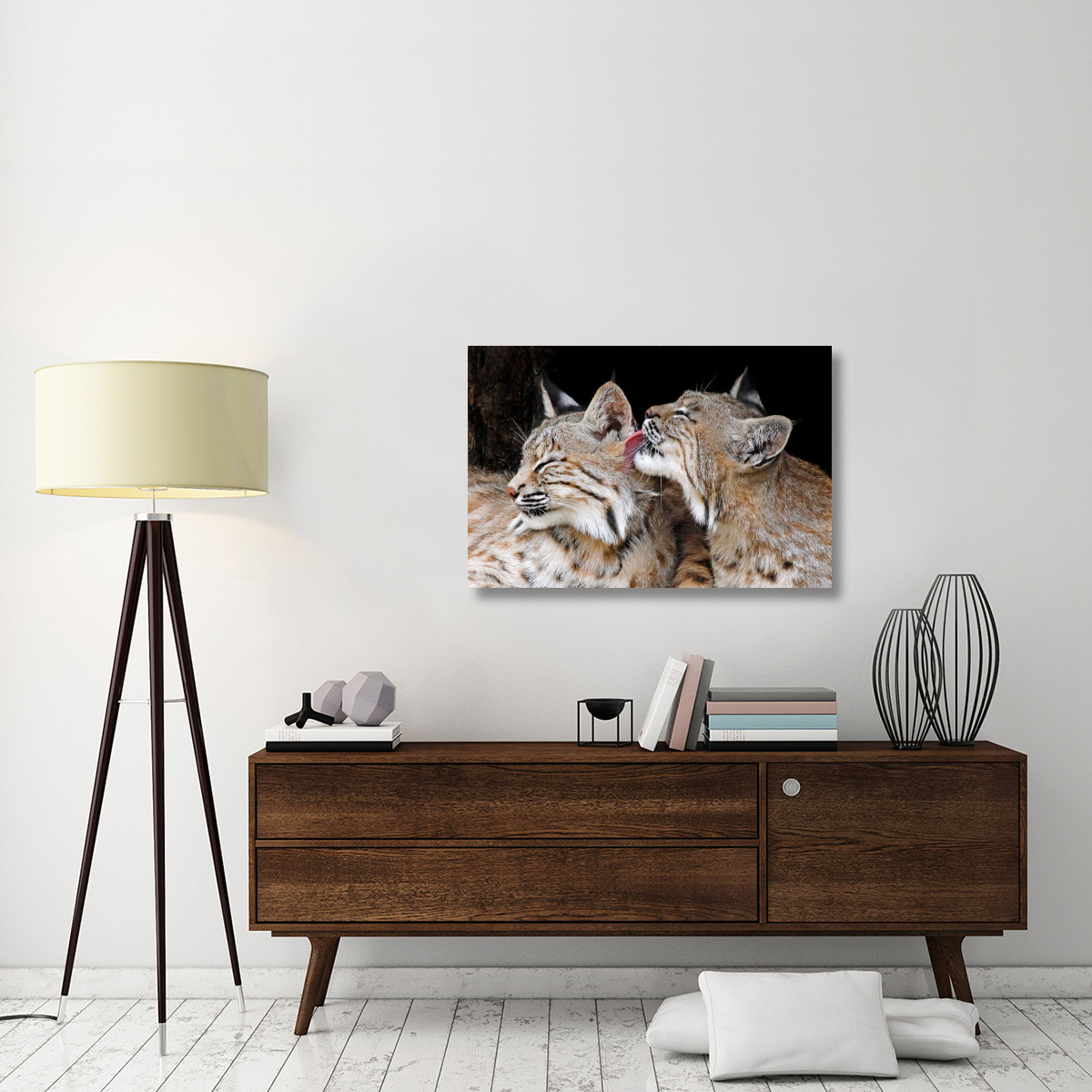 Bobcat Love-Canvas Art-40&quotx26.8"