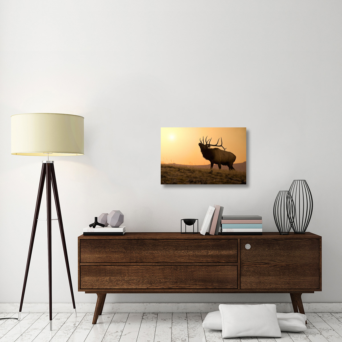 Bull Elk at Sunset-Canvas Art-30&quotx20.1"