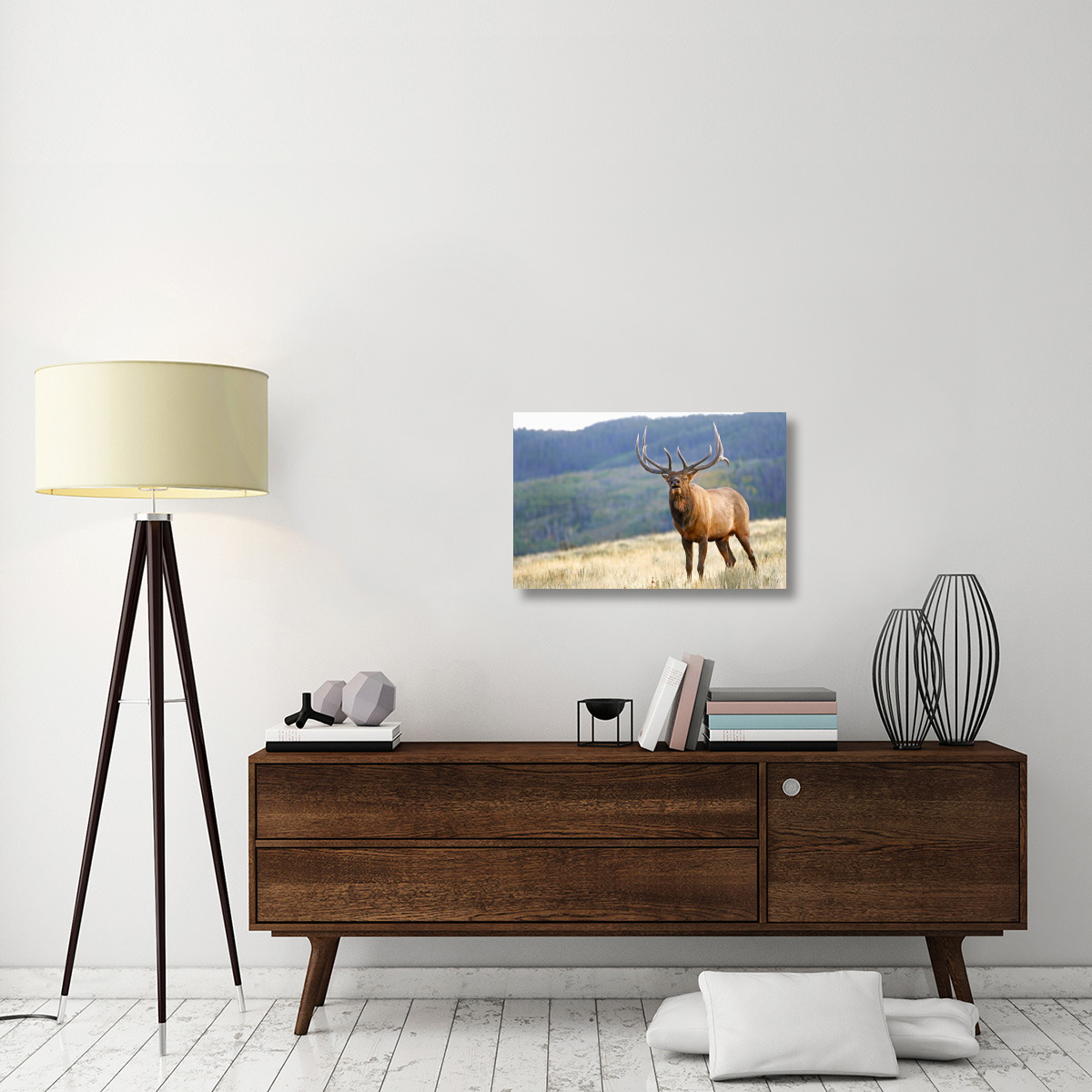 Bull Elk Calling-Canvas Art-30&quotx19.5"