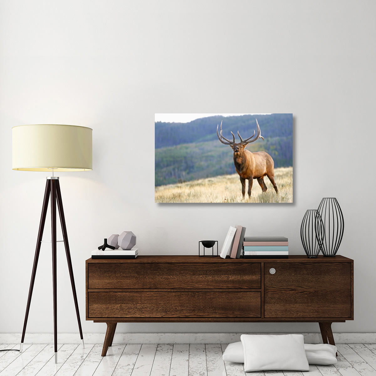 Bull Elk Calling-Canvas Art-44&quotx28.6"