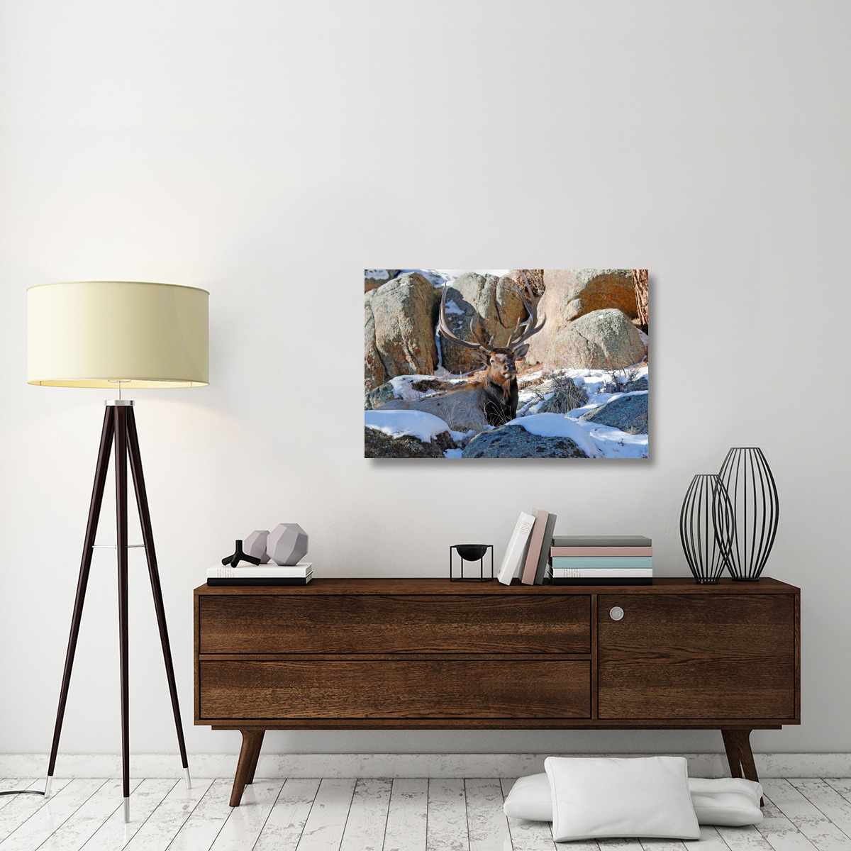 Waiting out the Snow-Canvas Art-40&quotx26.8"