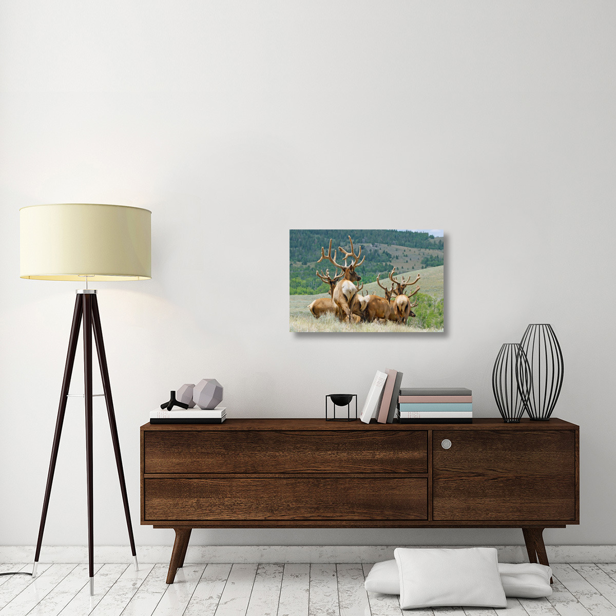 The Elk Herd-Canvas Art-30&quotx20.1"