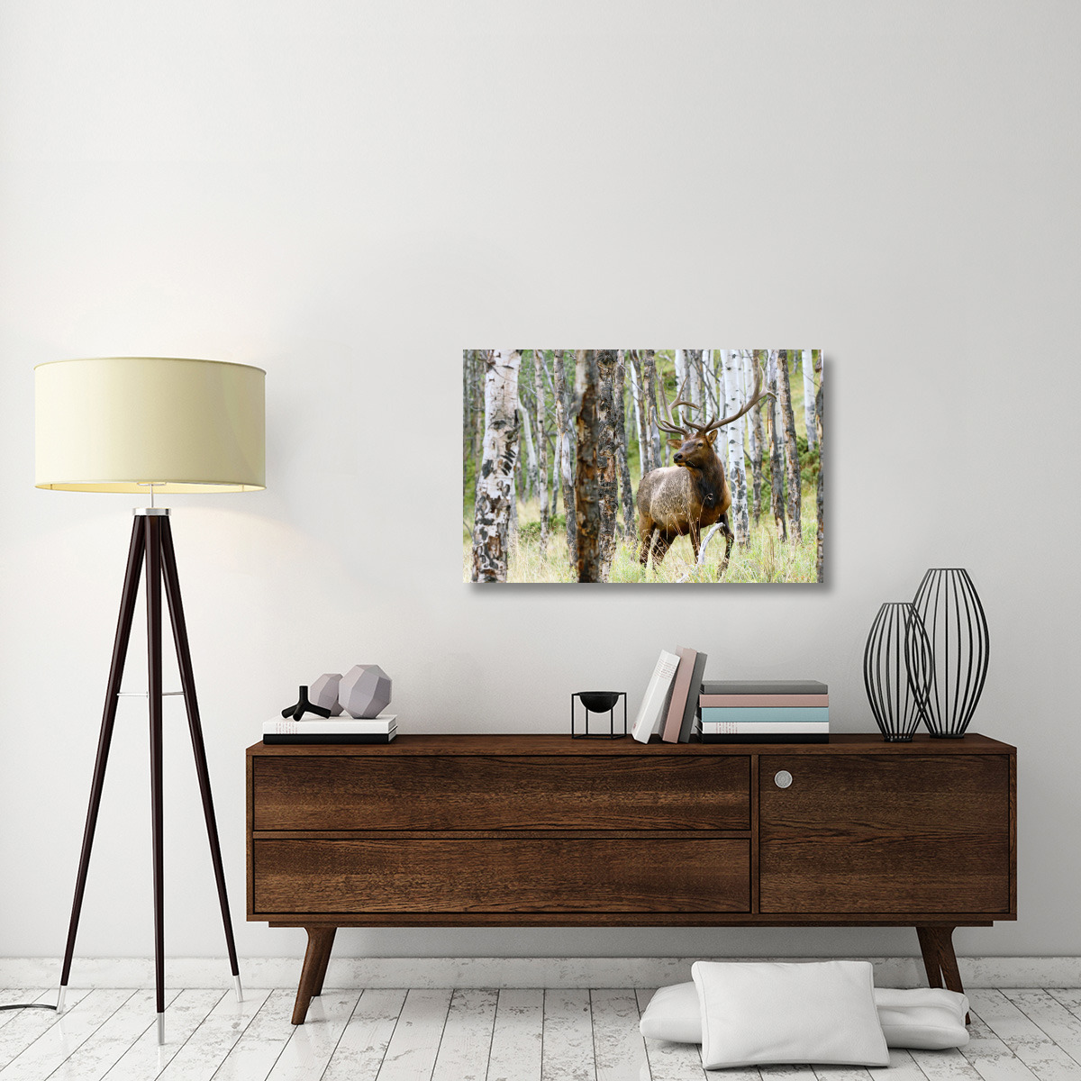 Elk in the Aspens-Canvas Art-40&quotx26"