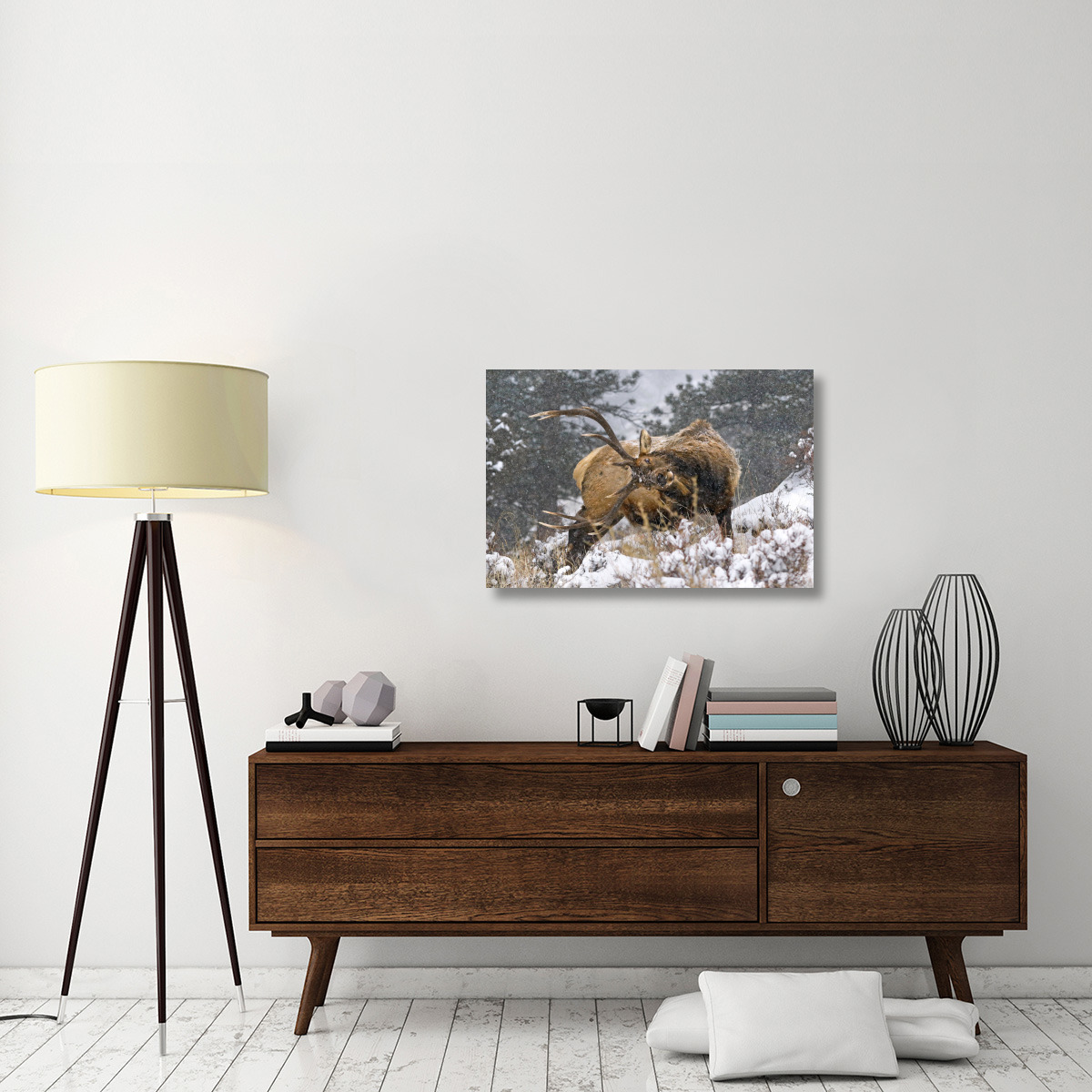 Clearing his Antlers-Canvas Art-36&quotx24.12"