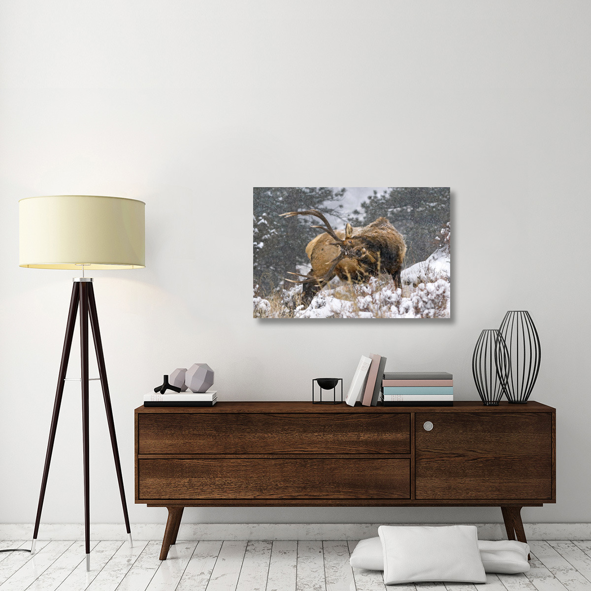 Clearing his Antlers-Canvas Art-40&quotx26.8"