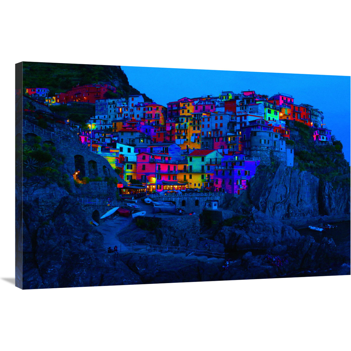 Cinque terra Night-Canvas Art-40&quotx26.8"