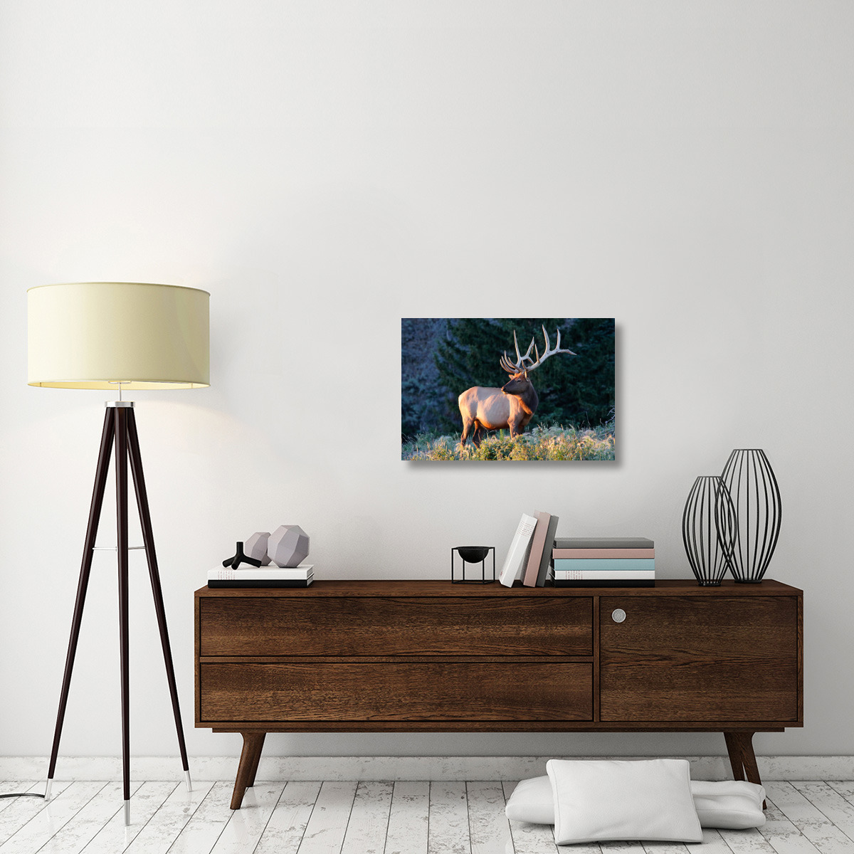 Bull Elk at Sunrise-Canvas Art-30&quotx20.1"