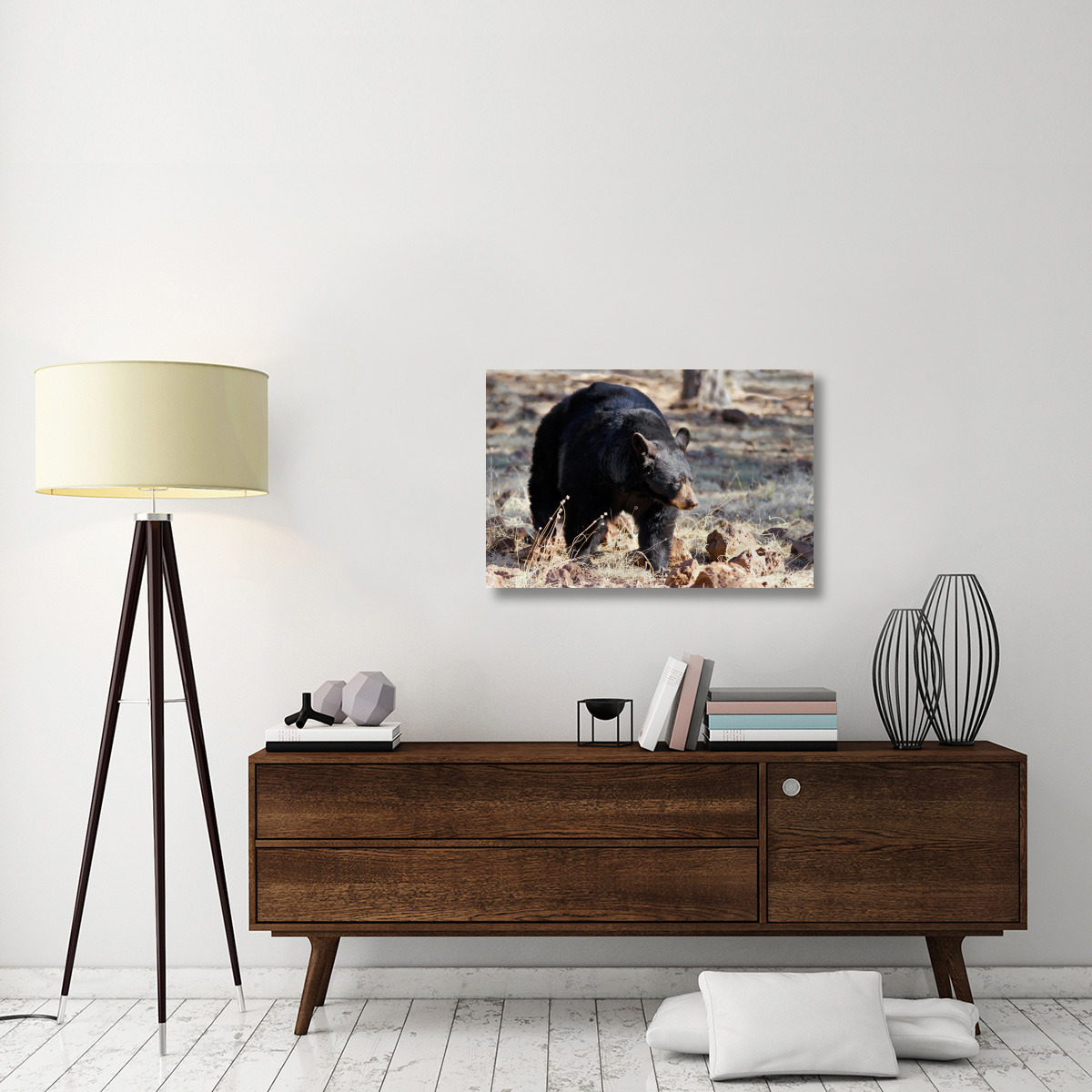 Spring Bear on the Prowl-Canvas Art-36&quotx24.12"