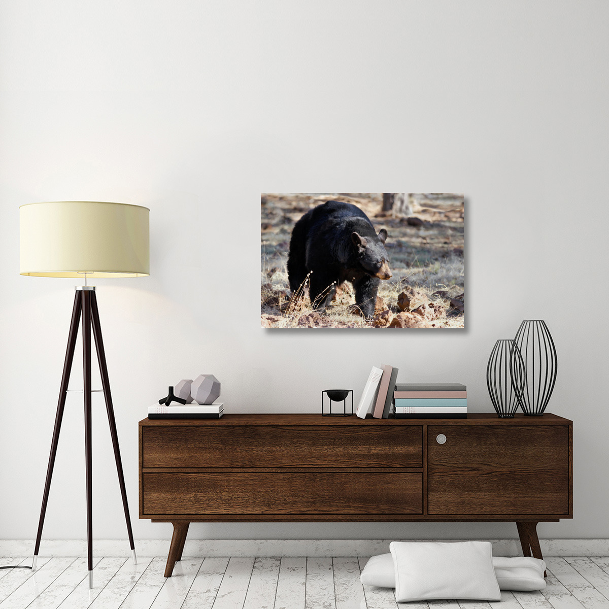 Spring Bear on the Prowl-Canvas Art-40&quotx26.8"