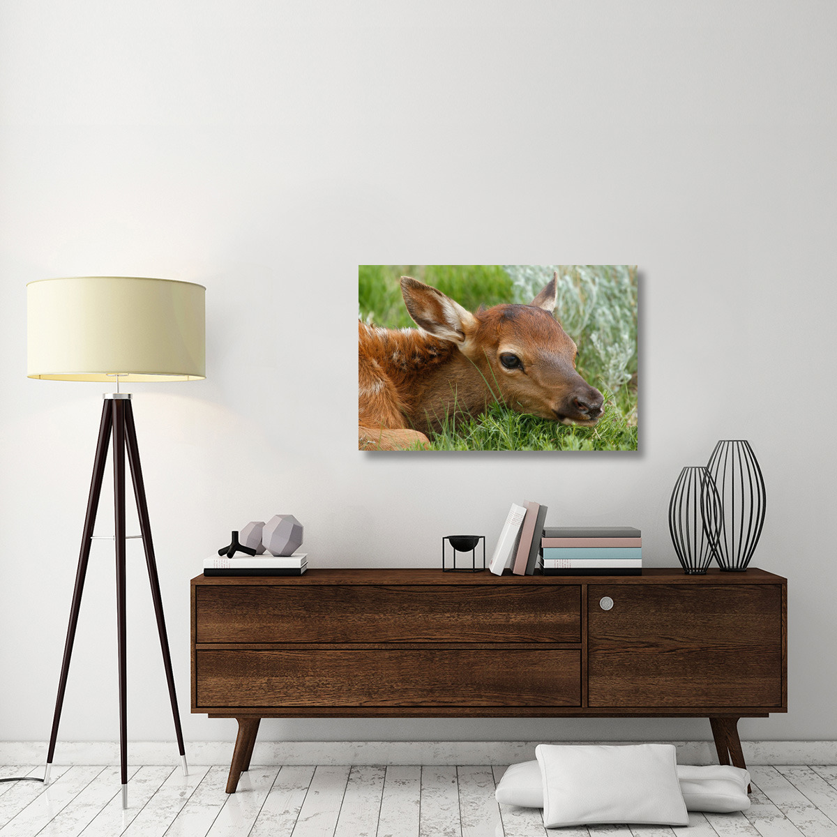 Resting Calf-Canvas Art-40&quotx26.8"