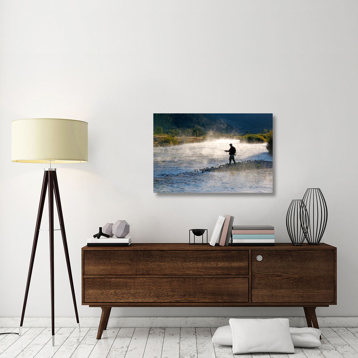 Fly Fishing-Canvas Art-40&quotx26.8"