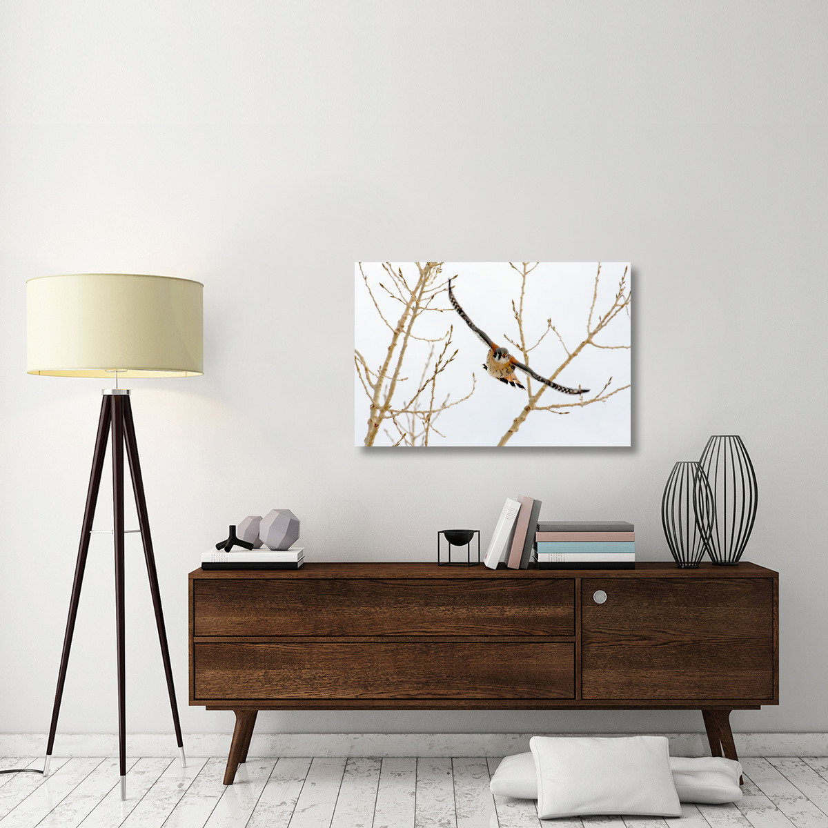 Hawk in Flight-Canvas Art-40&quotx26.8"