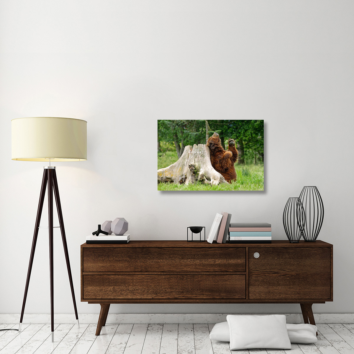 Kodiak Brown Bear Scratching-Canvas Art-36&quotx24.12"