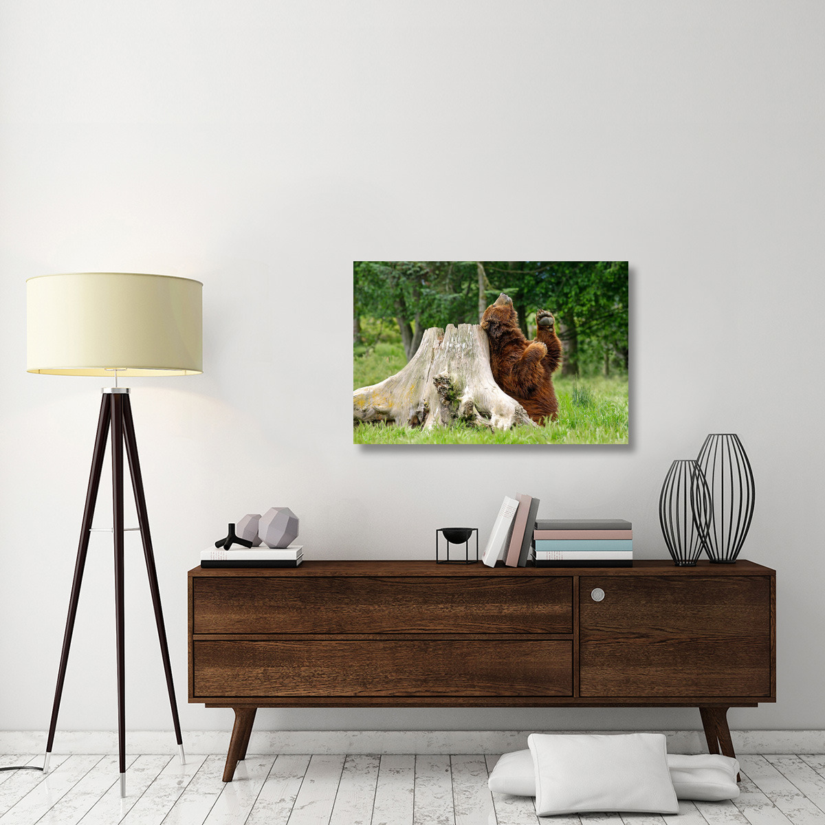 Kodiak Brown Bear Scratching-Canvas Art-40&quotx26.8"