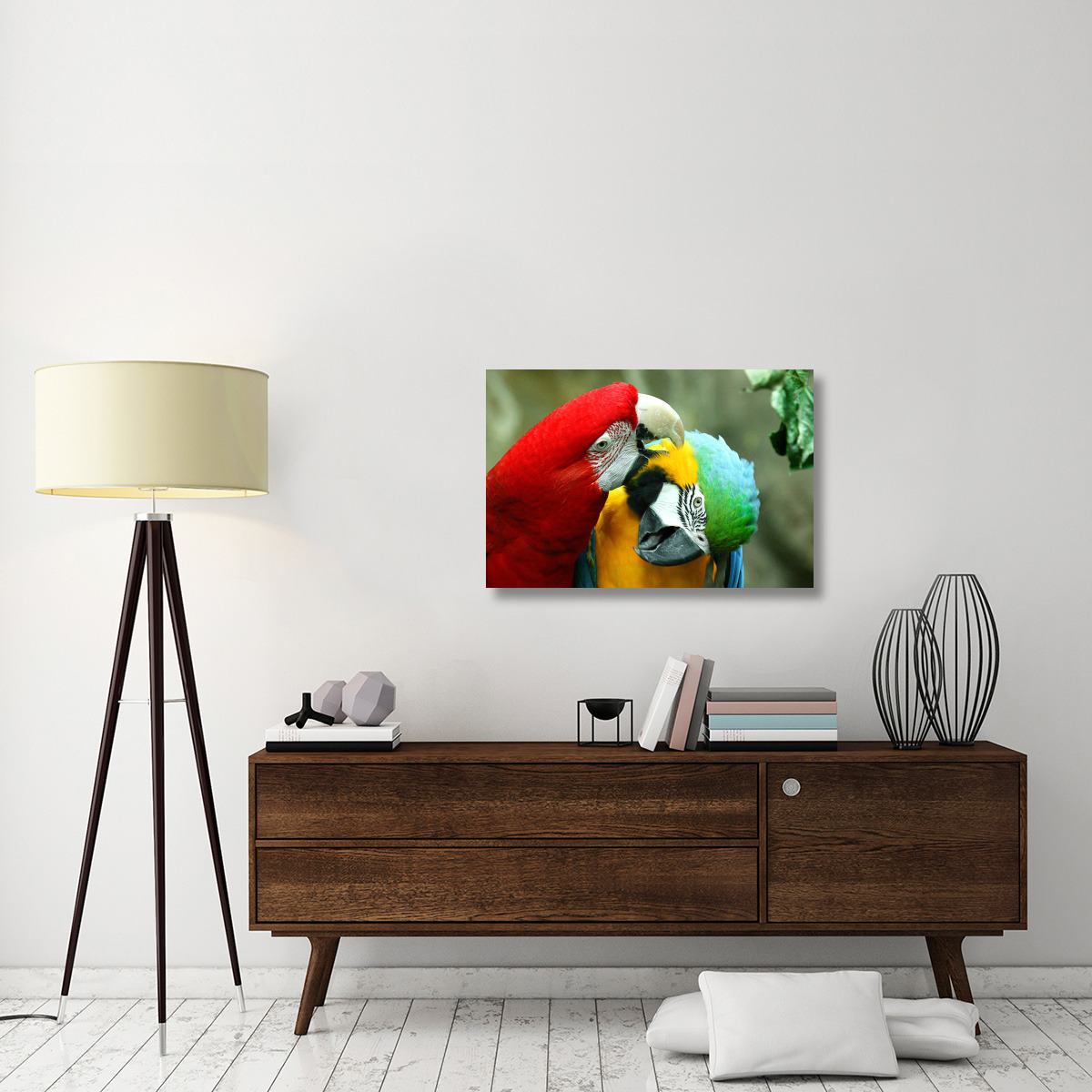 Loving Macaws-Canvas Art-36&quotx24.12"