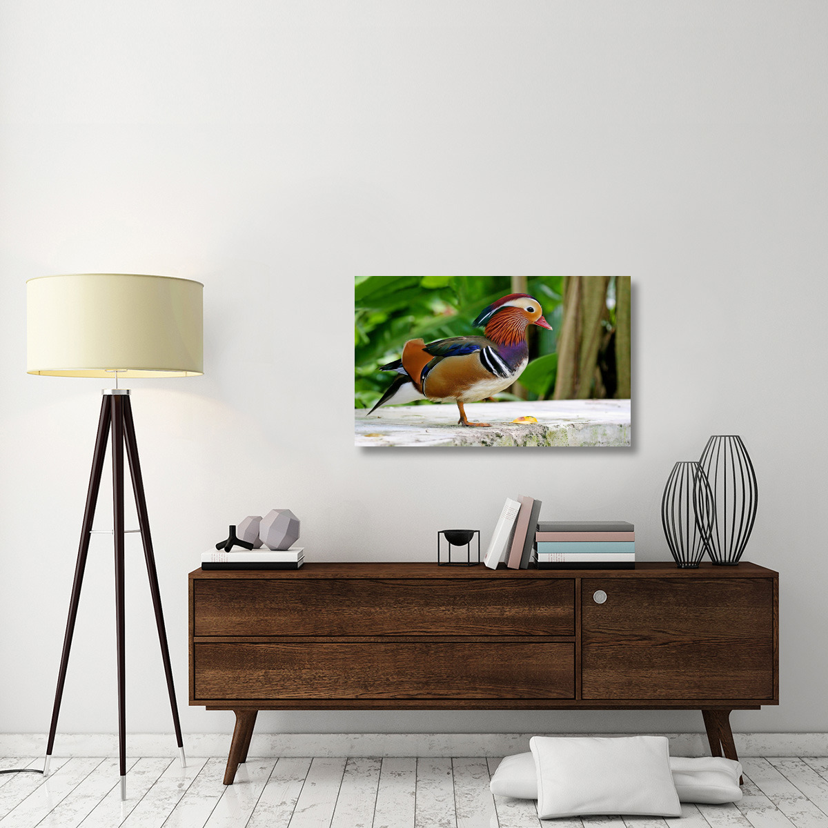 Mandarin Duck-Canvas Art-40&quotx24.8"