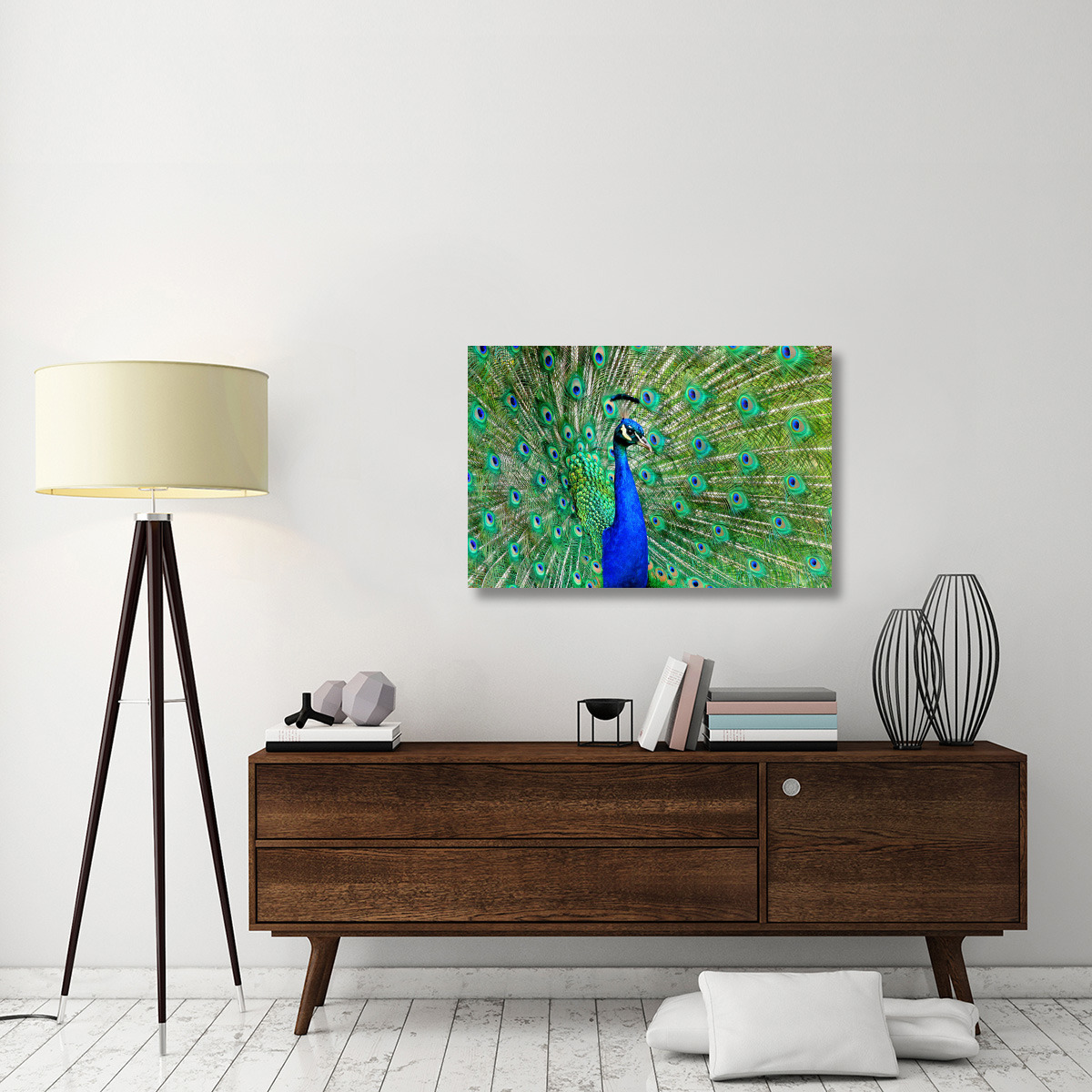 Majestic Peacock II-Canvas Art-40&quotx26.8"