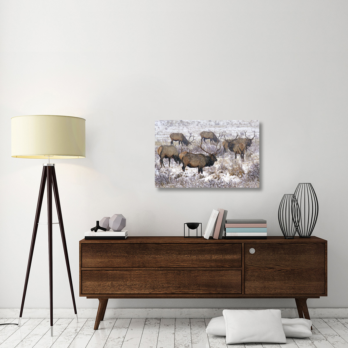 Searching the Snowy Meadow-Canvas Art-36&quotx23.4"