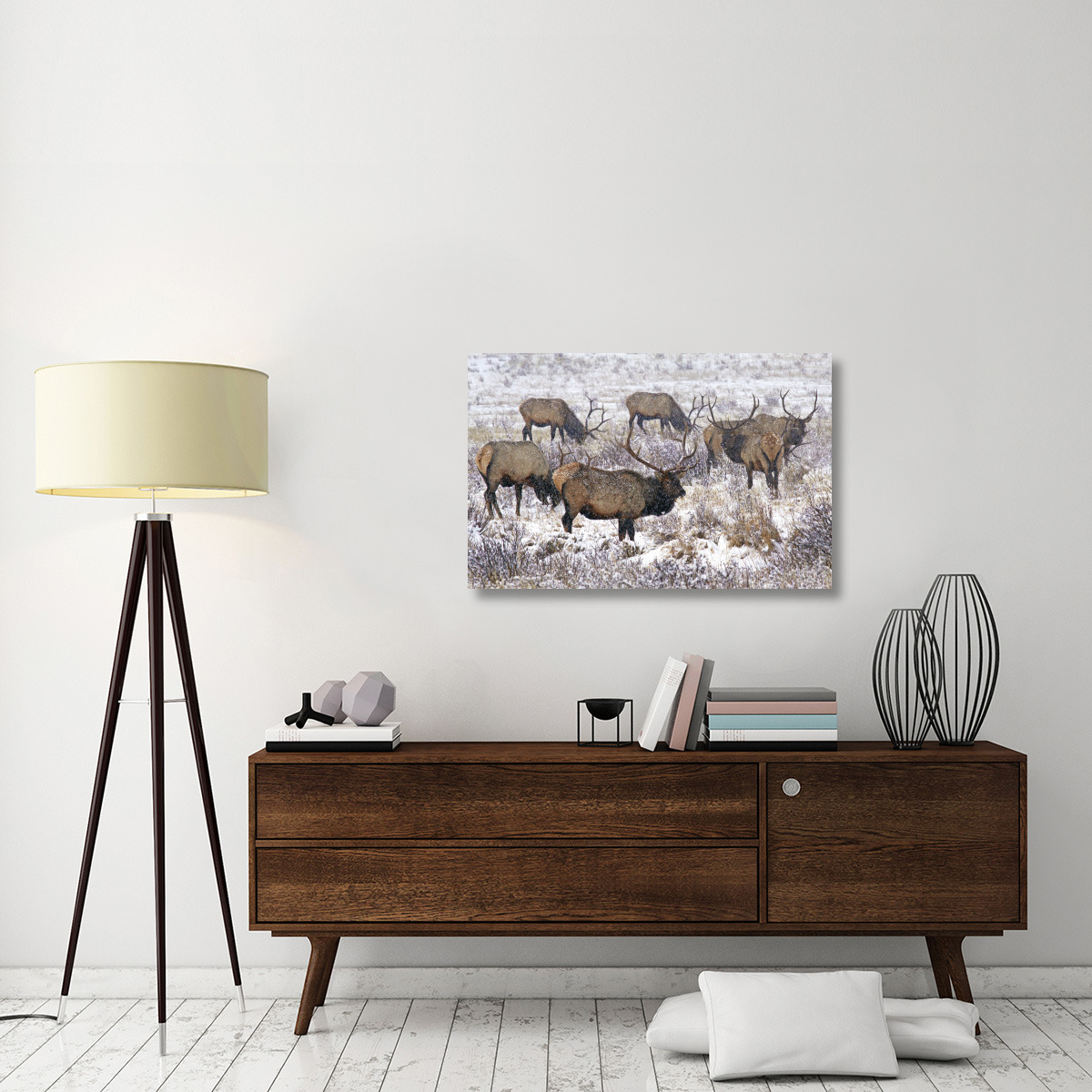 Searching the Snowy Meadow-Canvas Art-40&quotx26"