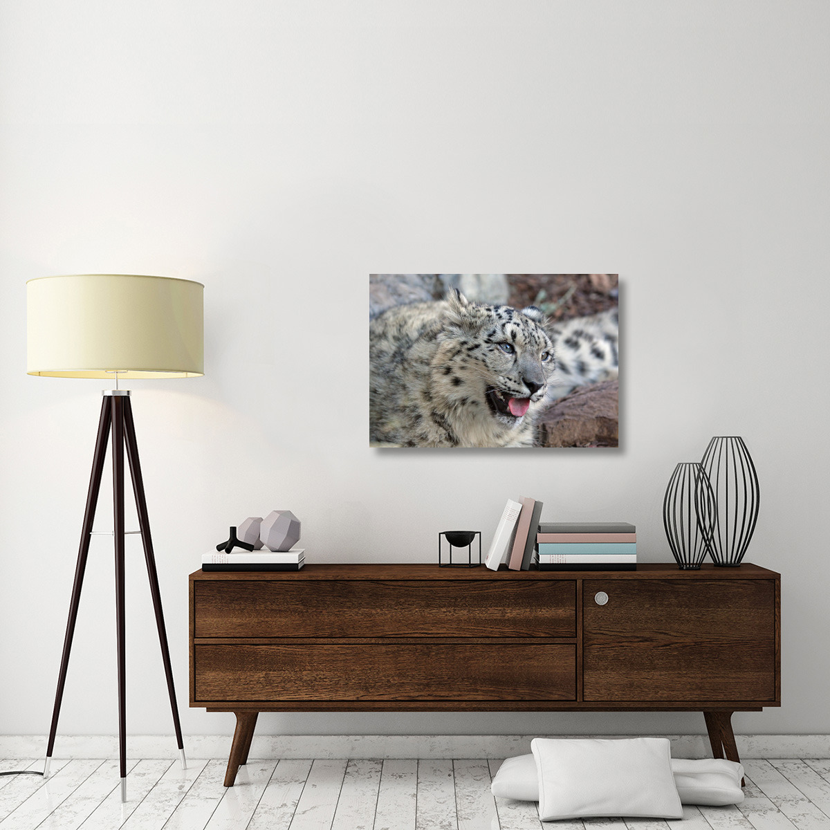 Snow Leopard-Canvas Art-36&quotx25.2"