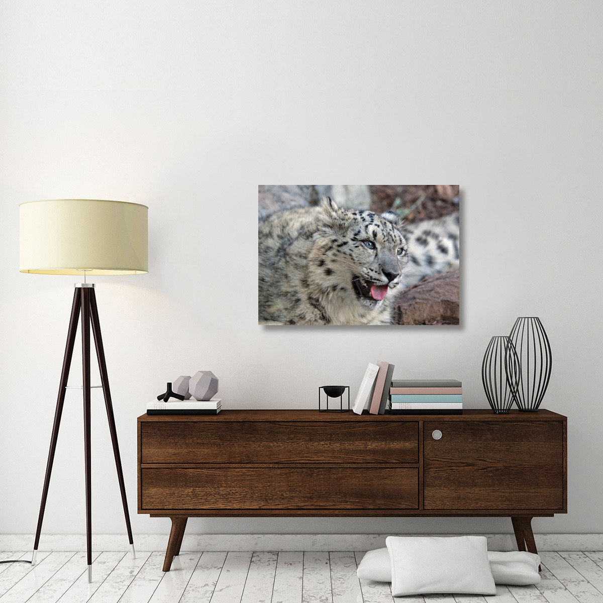 Snow Leopard-Canvas Art-40&quotx28"