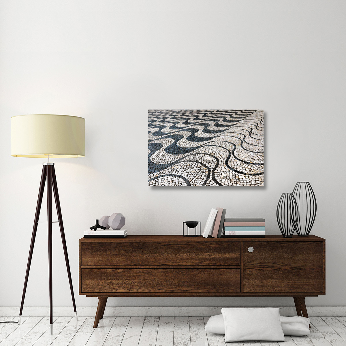 Tile Waves-Canvas Art-40&quotx26.8"