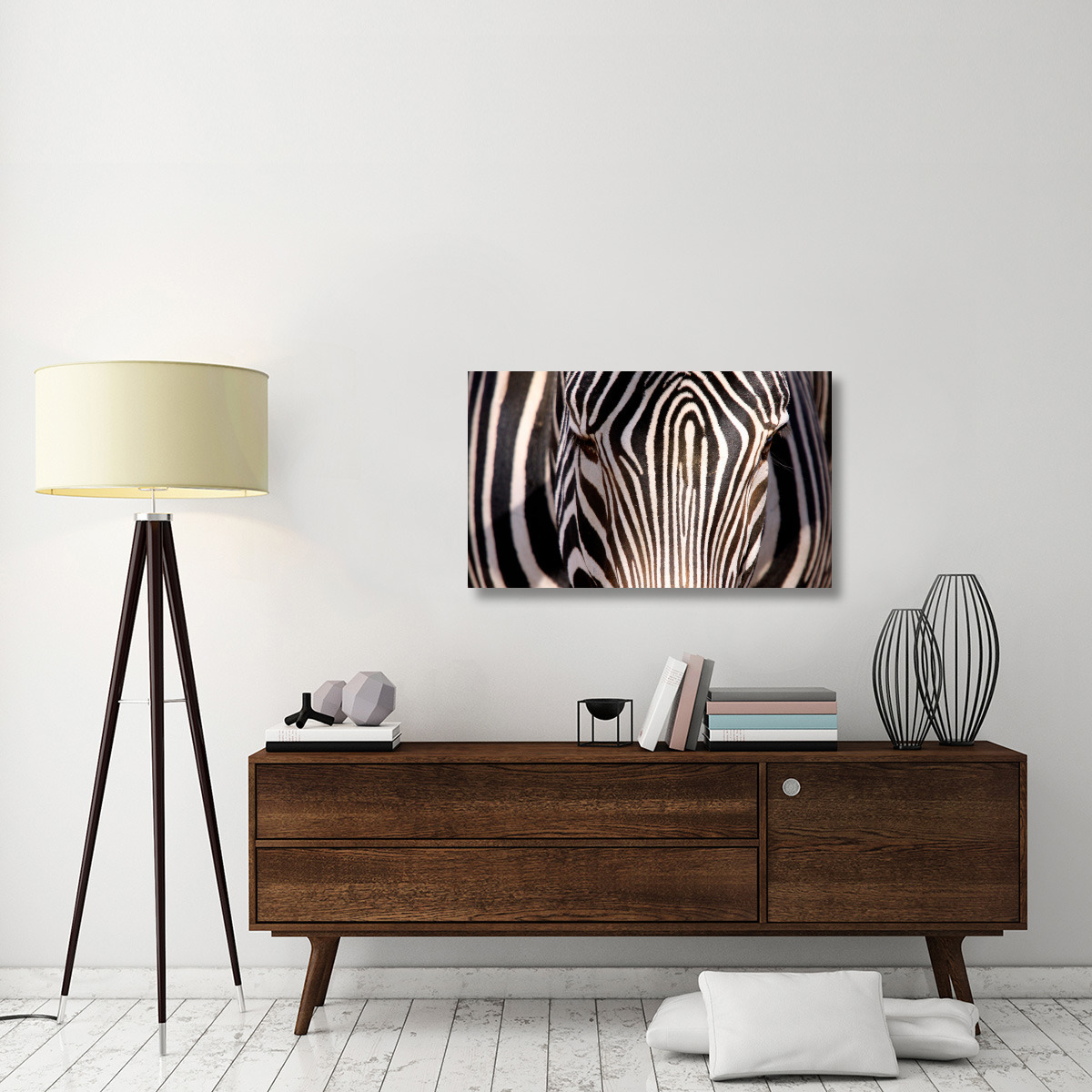 Zebra Head-Canvas Art-40&quotx24"