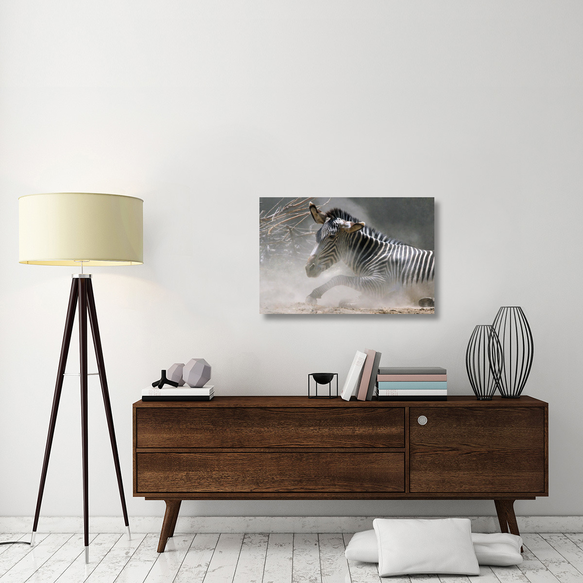 Zebra in the Dust-Canvas Art-36&quotx24.12"