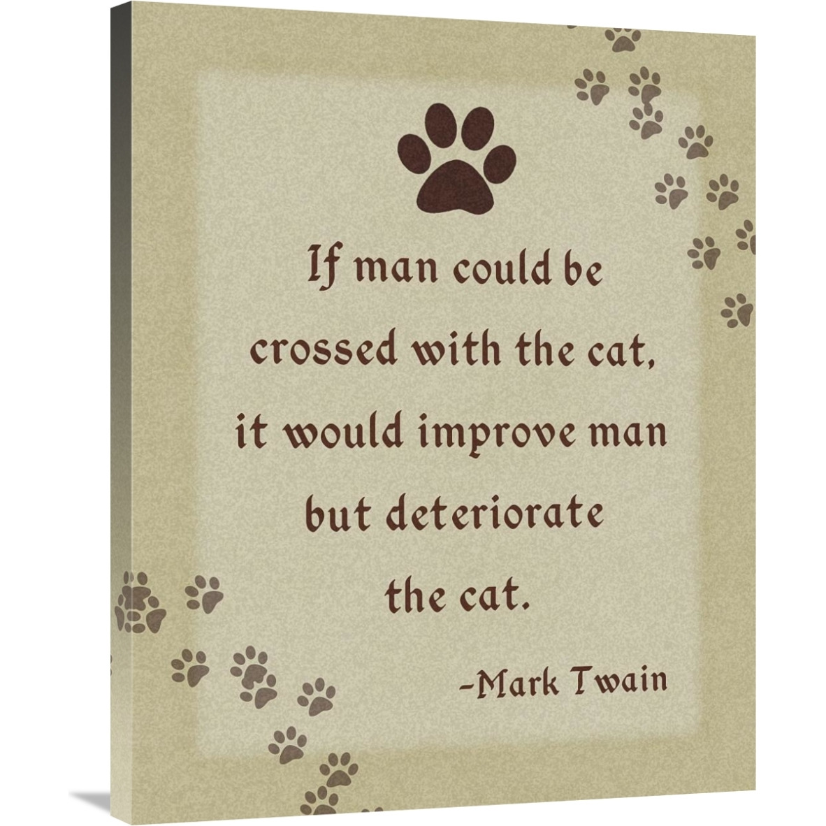 Mark Twain Cross Man and Cat-Canvas Art-28&quotx35"