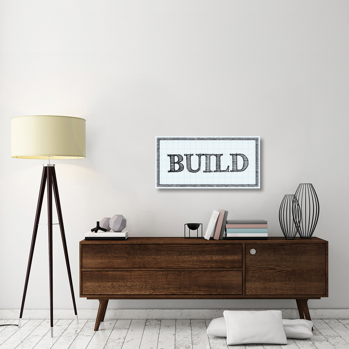 Sketched Words - Build-Canvas Art-36&quotx18"