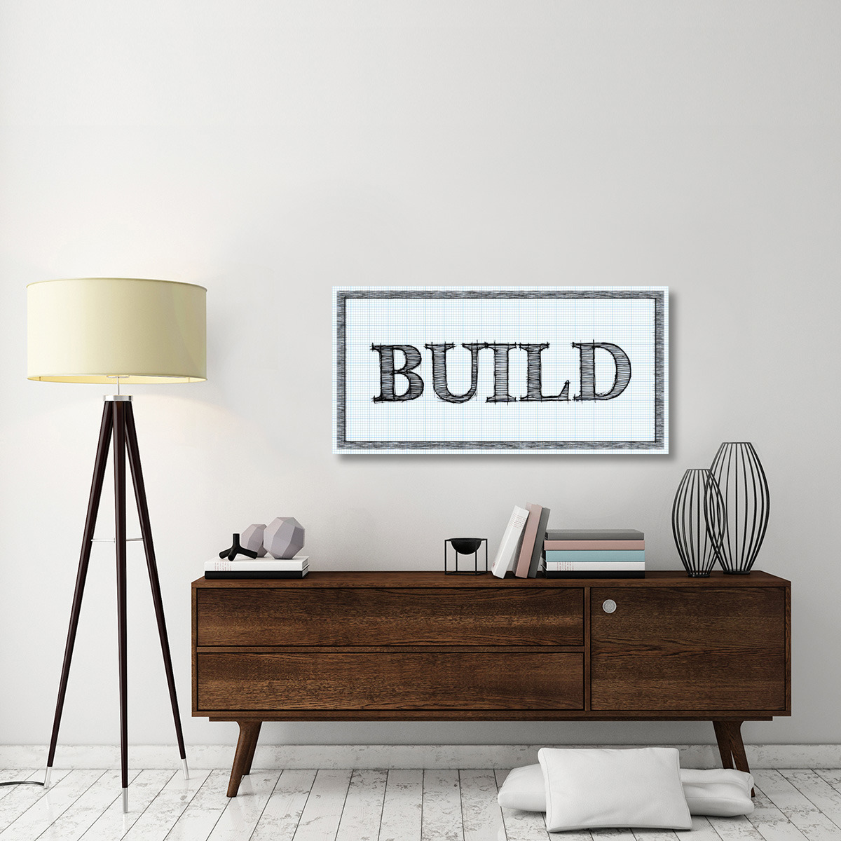 Sketched Words - Build-Canvas Art-48&quotx24"