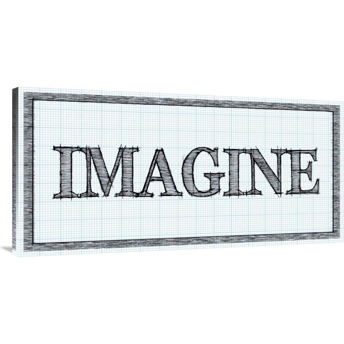 Sketched Words - Imagine-Canvas Art-48&quotx24"