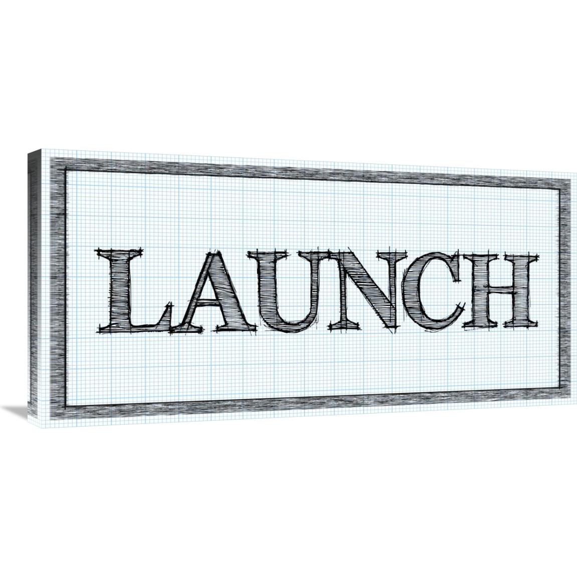 Sketched Words - Launch-Canvas Art-36&quotx18"