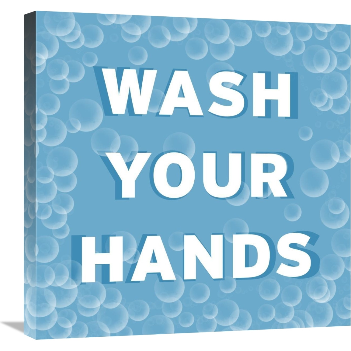 Bathroom Signs - Bubbles - Wash Your Hands-Canvas Art-24&quotx24"