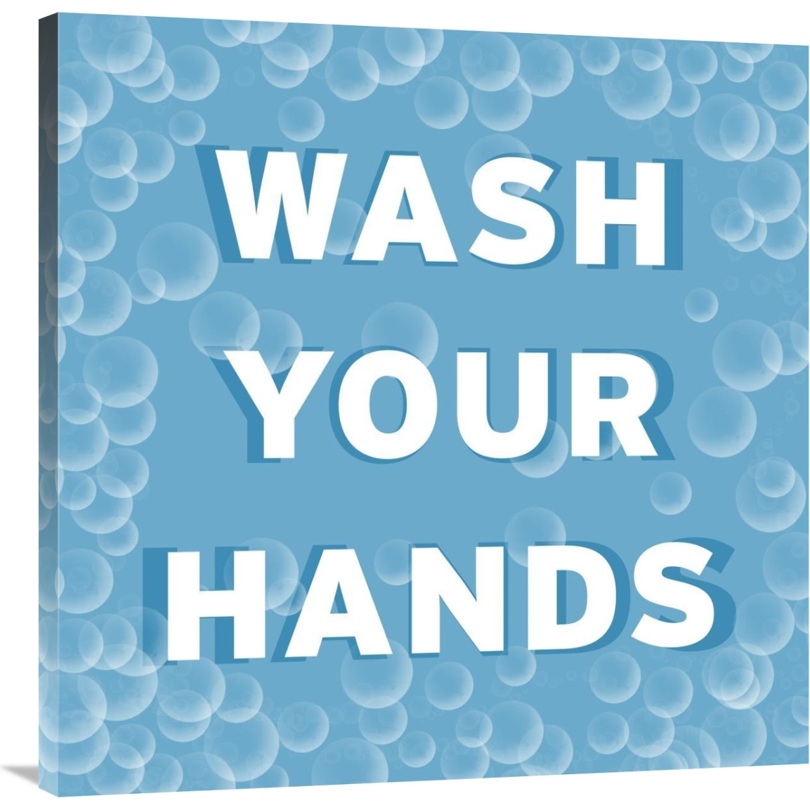 Bathroom Signs - Bubbles - Wash Your Hands-Canvas Art-36&quotx36"