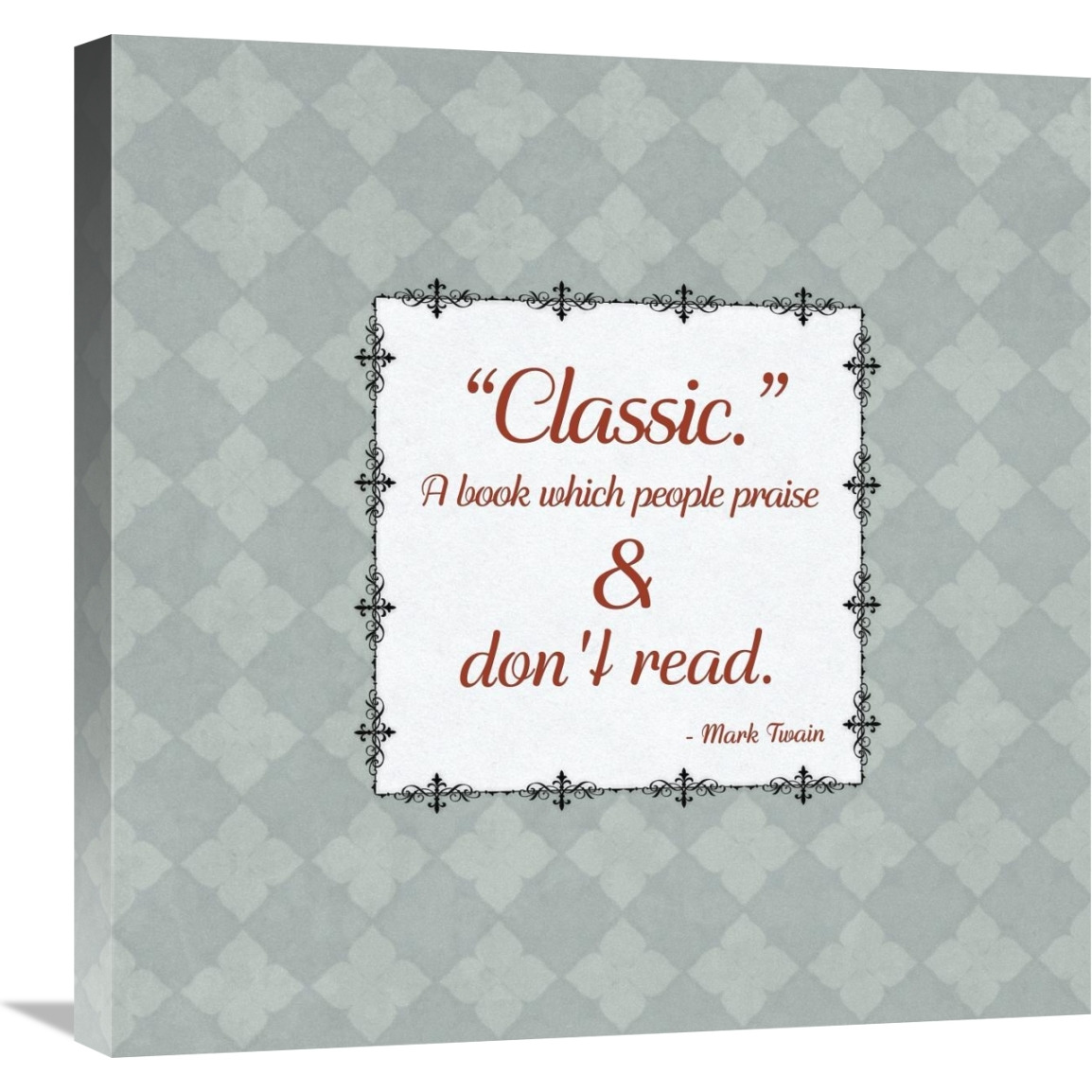 Quotes - Twain - On Books-Canvas Art-24&quotx24"