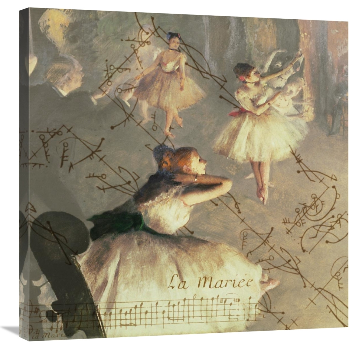 Degas Dancers Collage 4-Canvas Art-30&quotx30"